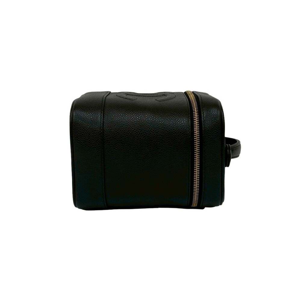 CHANEL Black Caviar Leather Logo Vanity Bag - Picture 6 of 10
